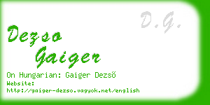 dezso gaiger business card